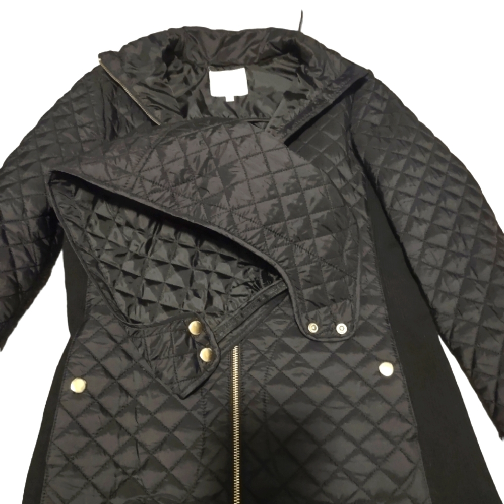NWT Copper Key quilted black coat with detachable hood - Picture 2 of 9